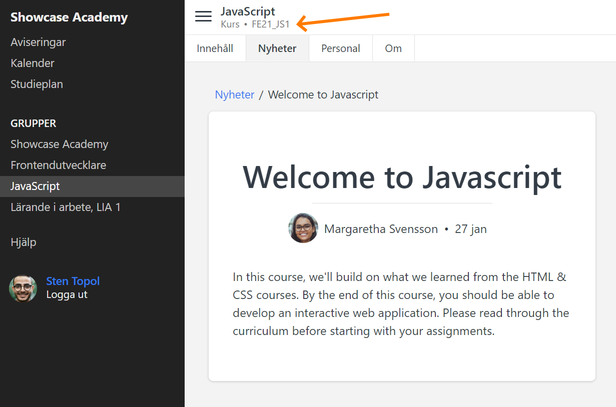 Groupcode in title field